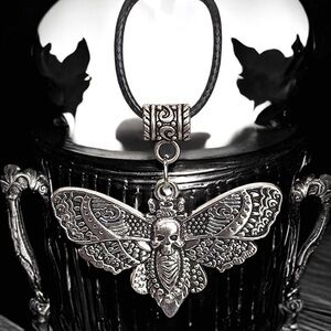 5 For $25💫Silver Death Skull Wicked Biker Goth Mothra Pendant